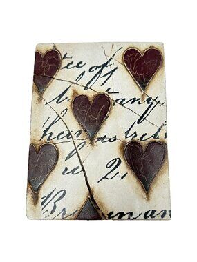 Sid Dickens Love Letter Memory Block T01 Red Hearts with Script Retired 1998